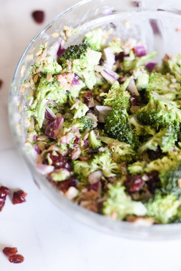 broccoli bacon salad with craisins