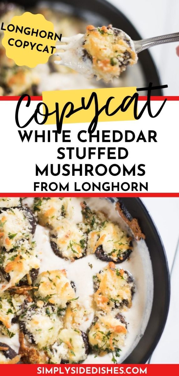 Longhorn Steakhouse White Cheddar Stuffed Mushrooms Recipe via @simplysidedishes89