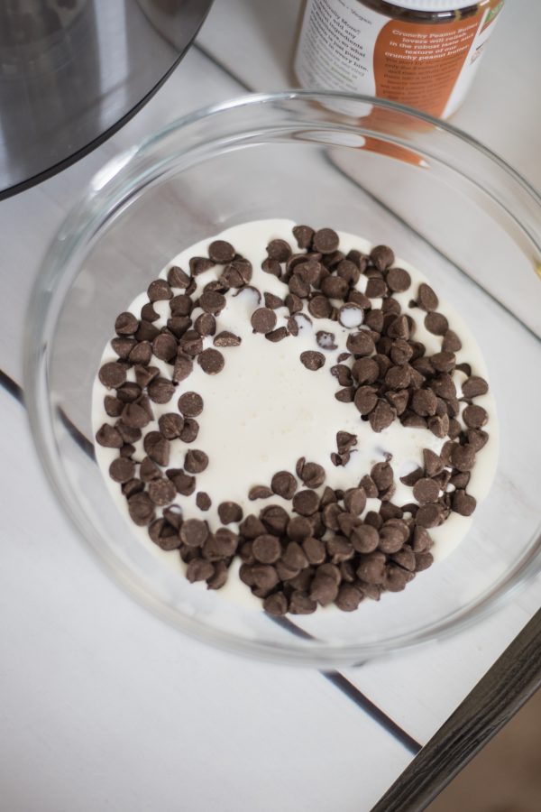 chocolate chips with heavy cream