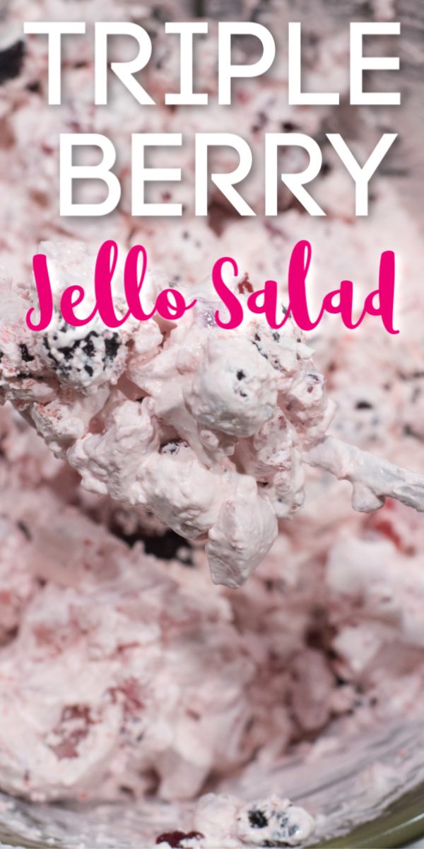 The best triple berry jello salad - it's fluffy, creamy, and absolutely delicious! via @simplysidedishes89