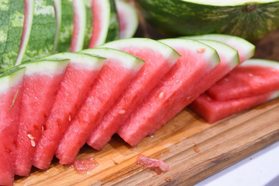 multiple sizes of freshly cut watermelon
