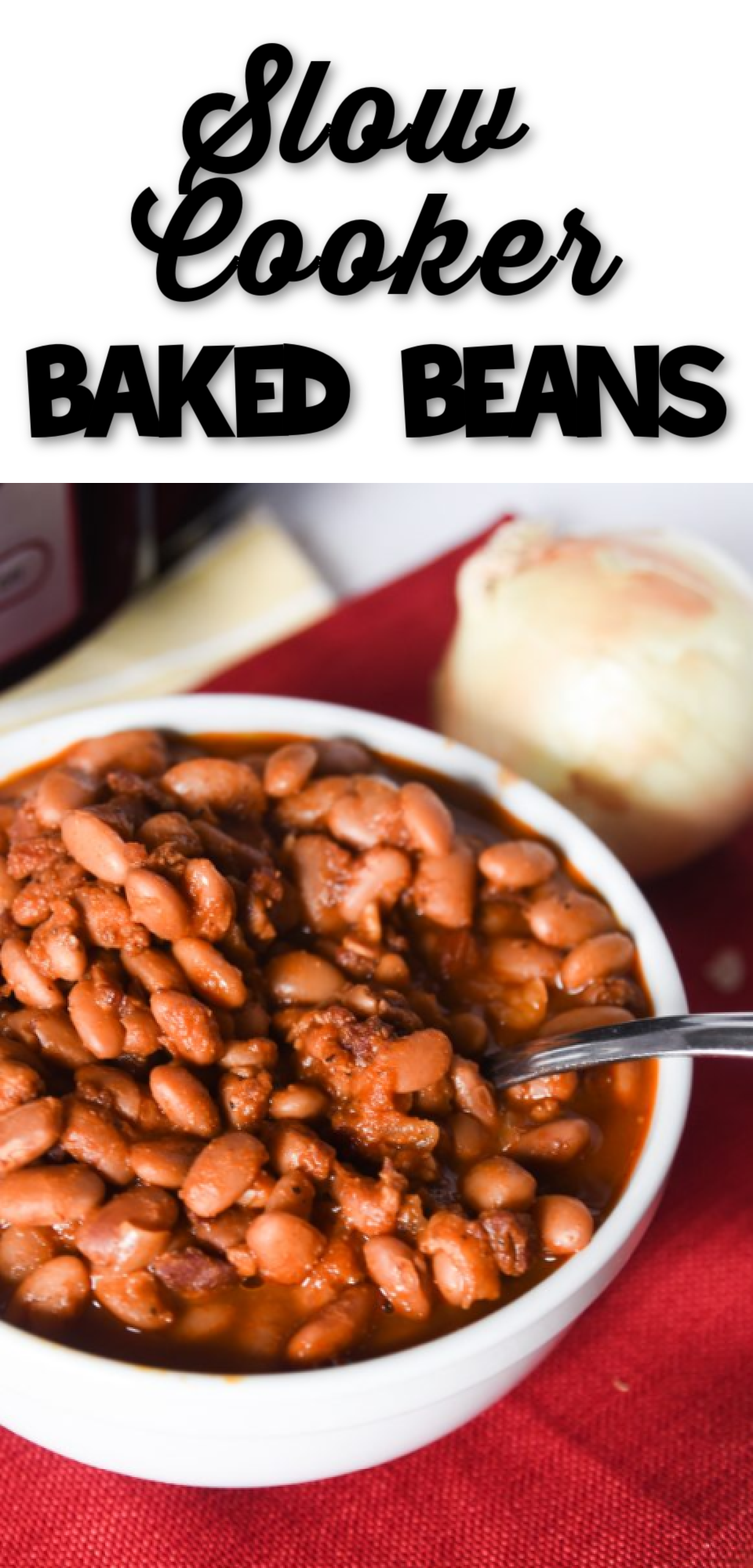 Homemade Baked Beans are so easy to make. Our slow cooker baked bean recipe is a delicious combination of tender beans and a delicious sweet and savory sauce. You will love crock pot baked beans and never go back to canned baked beans again! via @simplysidedishes89