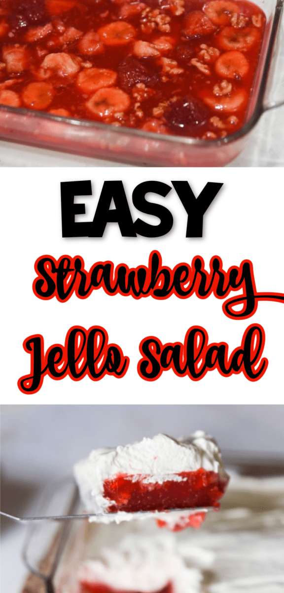 Easy Strawberry Jello Salad via @simplysidedishes89