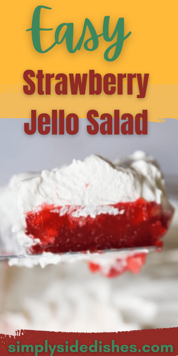 Easy Strawberry Jello Salad via @simplysidedishes89