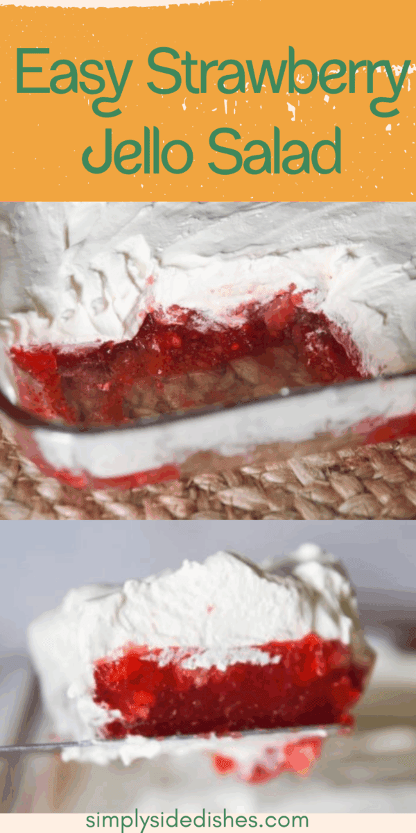Easy Strawberry Jello Salad via @simplysidedishes89