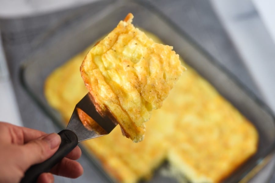 baked eggs on a spatula