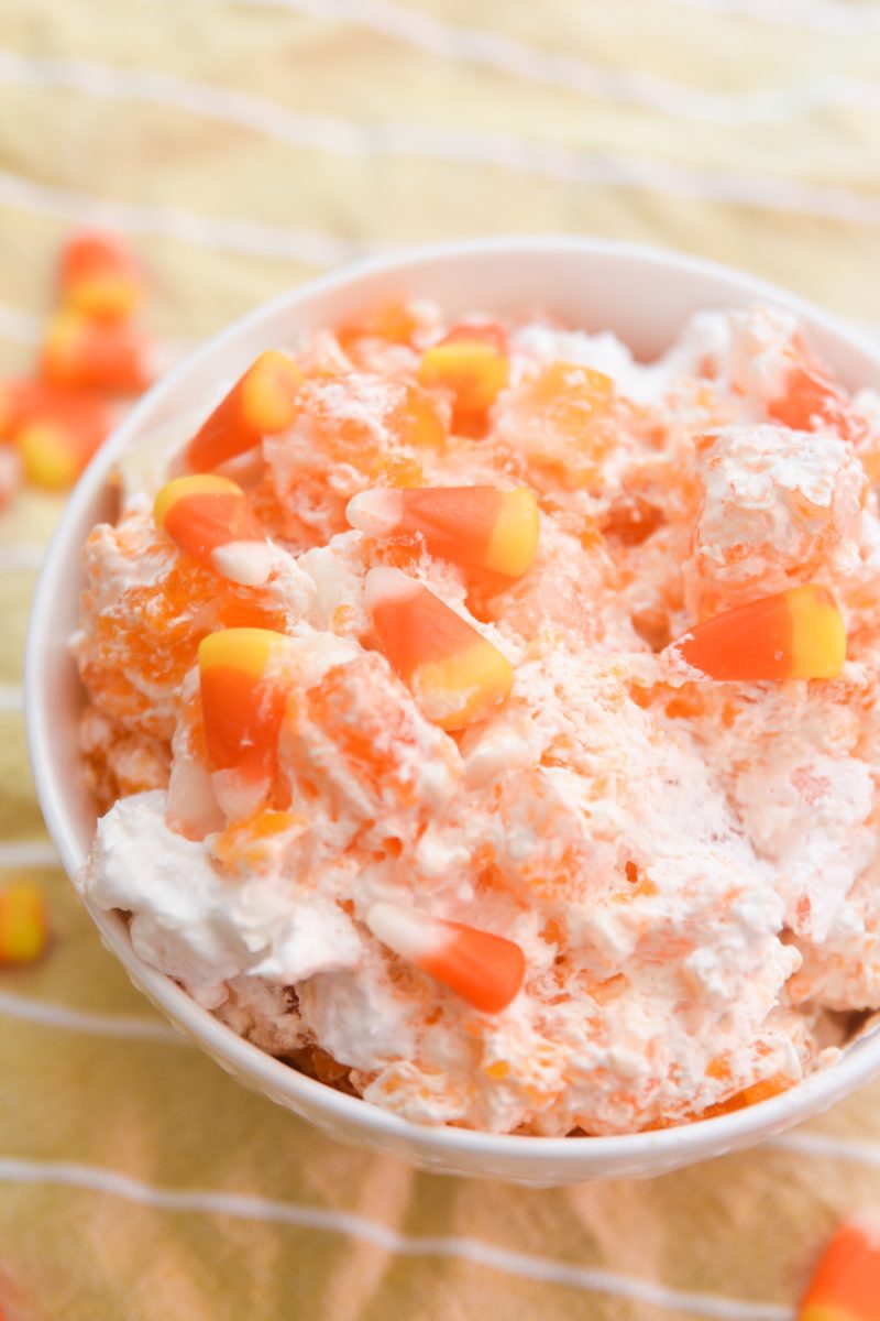 Candy Corn Jello Salad (perfect for Halloween!)