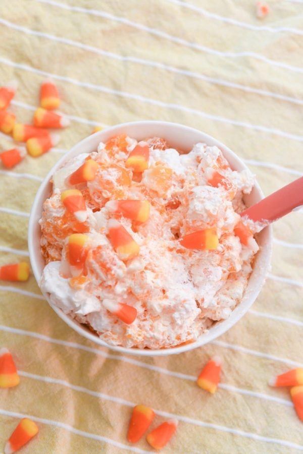 Candy Corn Jello Salad (perfect for Halloween!)