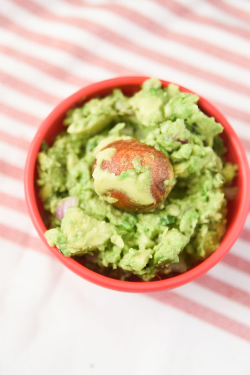 guacamole with pit in the middle