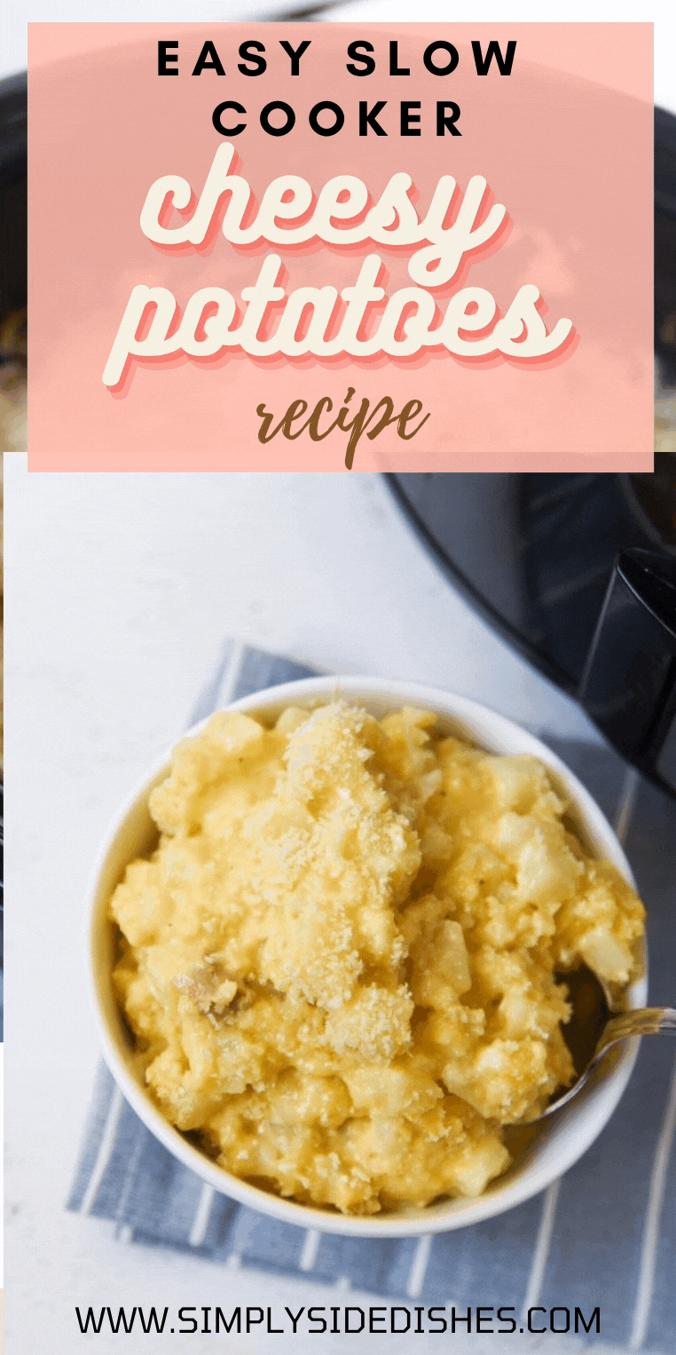 This easy slow cooker potatoes recipe is a perfect companion for any main dish any time of the year. In just a couple short and easy steps, you can have delicious cheesy potatoes that will warm your heart. via @simplysidedishes89