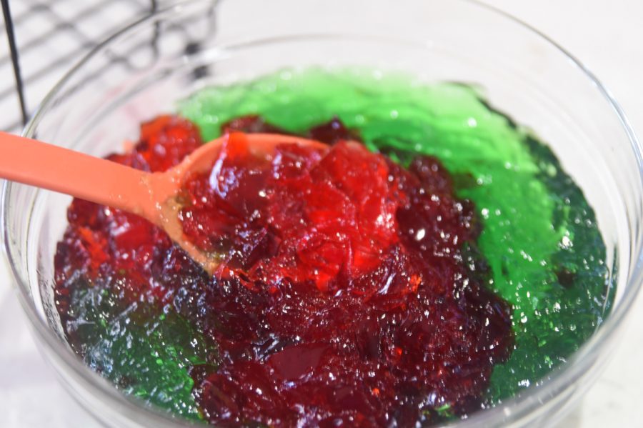 Easy Christmas Jello Salad with Green Cherries