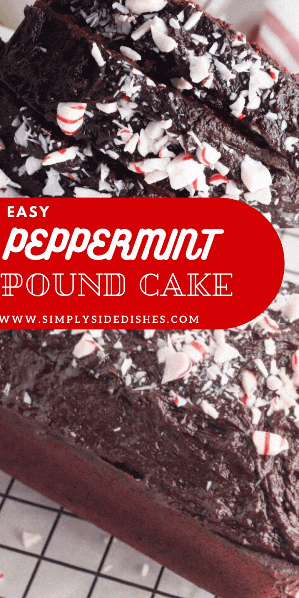 Add a holiday twist to Chocolate Pound Cake by adding a taste of peppermint. This pound cake recipe is sure to bring holiday cheer to your home and to your taste buds. via @simplysidedishes89