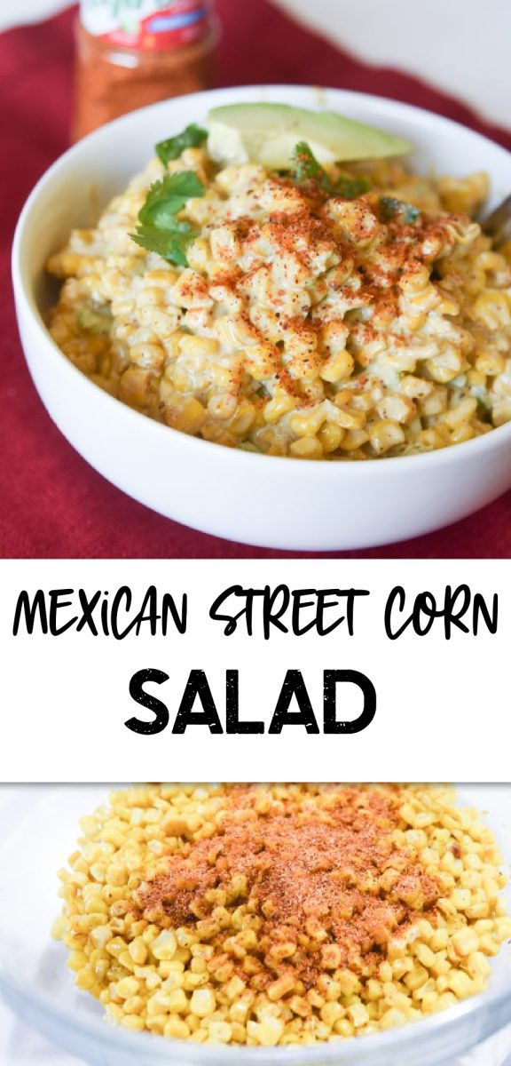 Mexican Street Corn Salad is a favorite with its spicy and savory taste. With Avocado, Canned or Frozen Corn, Parmesan Cheese, and a touch of Tajin to add a bit of flavor, this Easy Salad Recipe is guaranteed to gratify! via @simplysidedishes89
