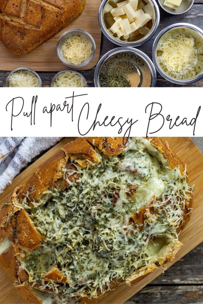 Artisan bread makes the perfect vehicle for this amazing blend of cheeses. Not to mention the garlic and Italian seasoning that give this delicious appetizer a punch of flavor. Your house will smell amazing while you're making this five cheese cheesy bread recipe. via @simplysidedishes89