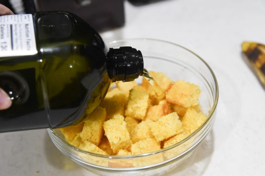 olive oil on cornbread