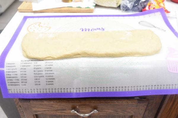folding dough in half