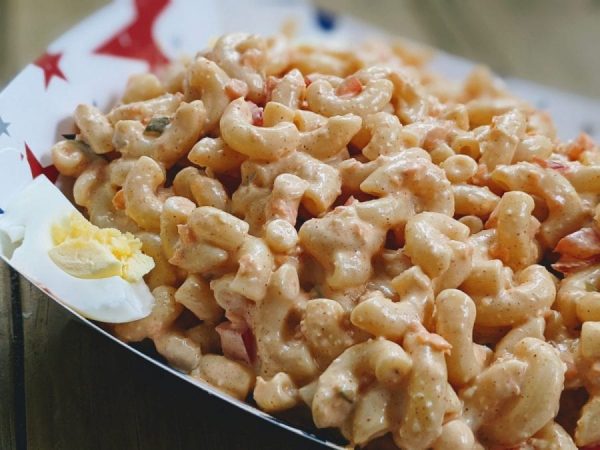 walmart amish macaroni salad in a bowl 