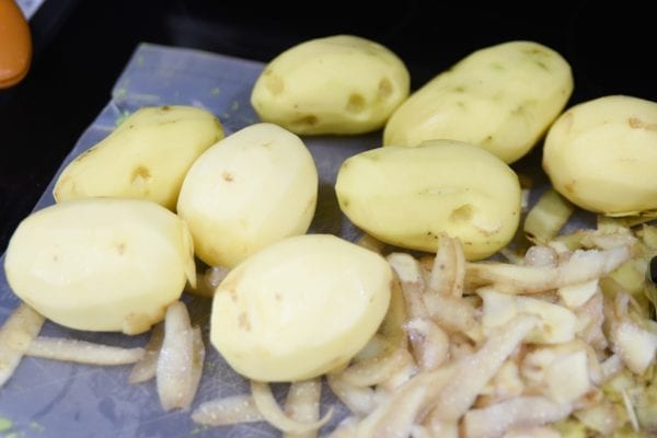 boiled and peeled potatoes