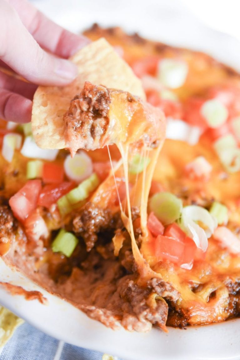 layered cheesy taco dip