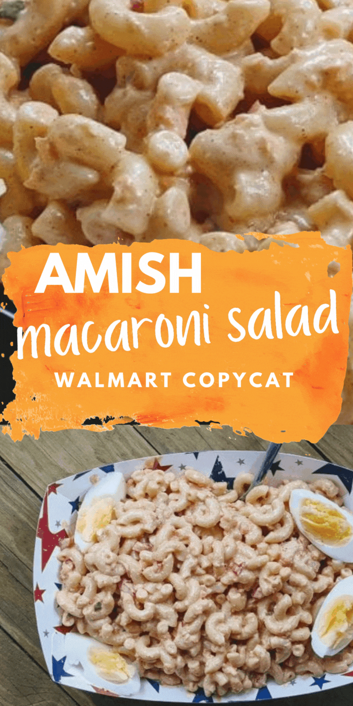 This Copycat Walmart Amish Macaroni Salad recipe is full of amazing flavor due to its creamy dressing. You can make it in a snap, and it's sure to be your go-to recipe for summer potlucks and BBQs. via @simplysidedishes89
