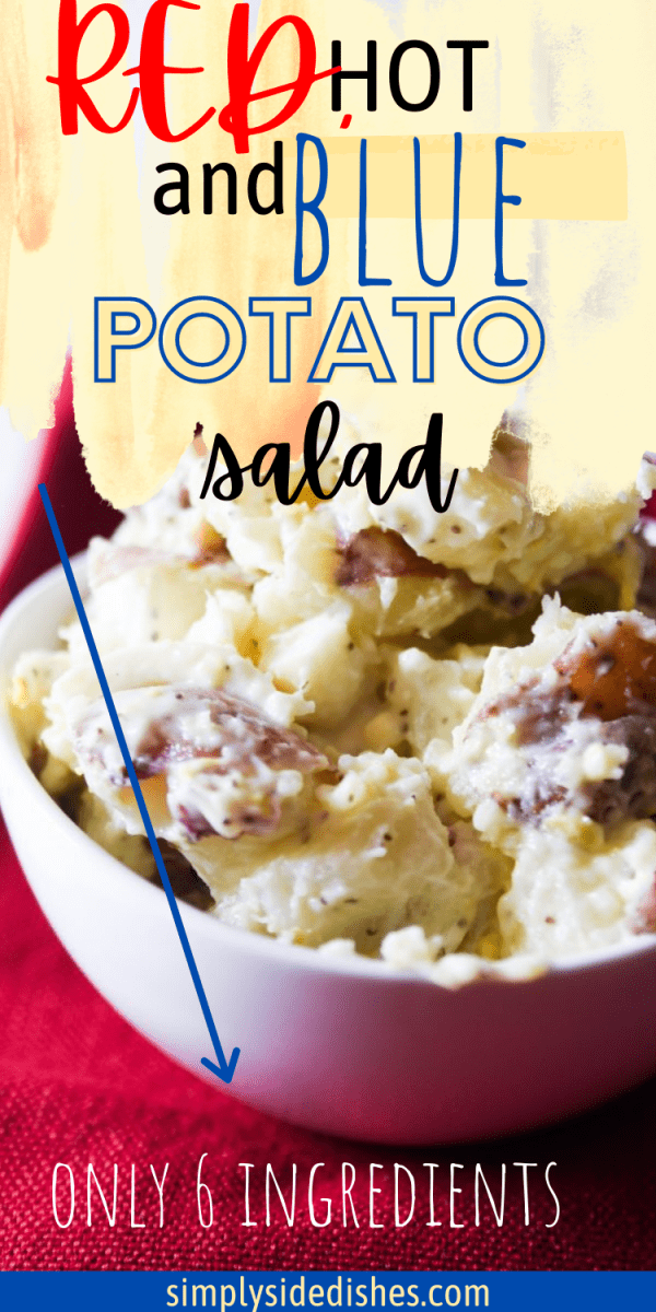 Red hot and blue potato salad is a simple yet delicious salad made mainly from red potatoes and eggs that are perfect for your summer barbecue. It is a salad that is best served cold and has a unique texture due to the red potatoes. The salad is creamy, rich, and flavorsome. The best part is it takes no more than 30 minutes to get it on a plate. You can serve this salad in several ways, making it one of the most versatile potato salad recipes. via @simplysidedishes89