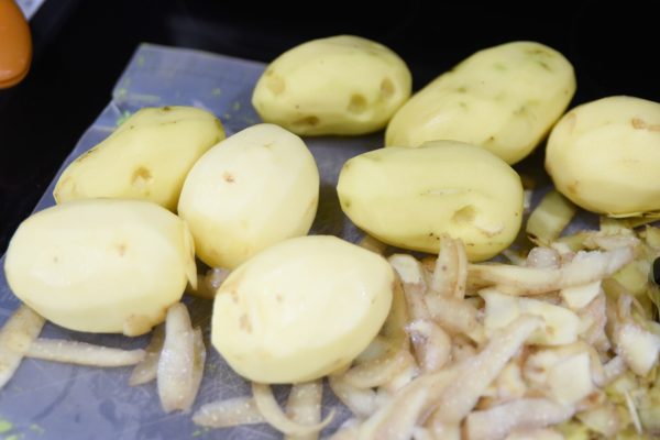 peeled golden potatoes
