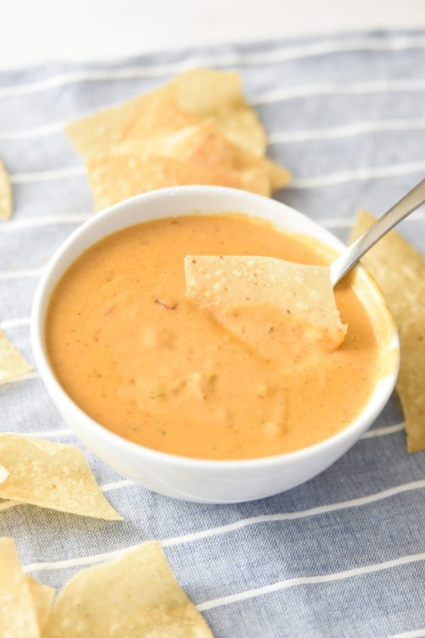 chip in queso bowl