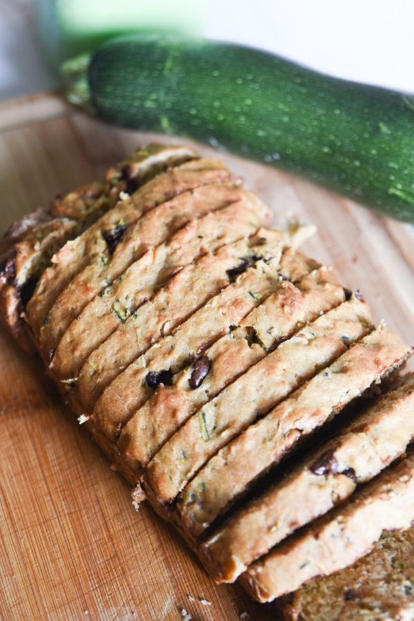 sliced sourdough zucchini bread