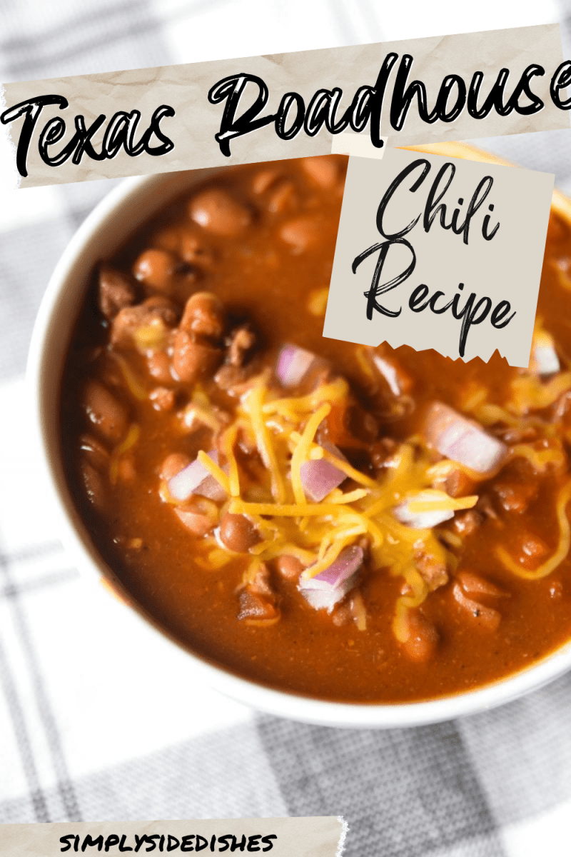 If you have a craving for Texas Roadhouse Chili but don't want to go out, here is a copycat recipe that tastes just like the real thing! The ingredients are simple and easy to find in your local grocery store. This will be one of those recipes that you'll come back to time and again. Get the kids outside playing while dinner cooks in the slow cooker on the stovetop. this is a recipe the whole family can enjoy! via @simplysidedishes89