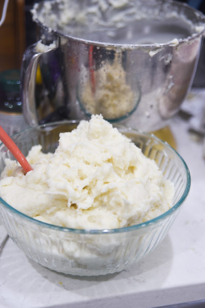 mashed potatoes in kitchen aid