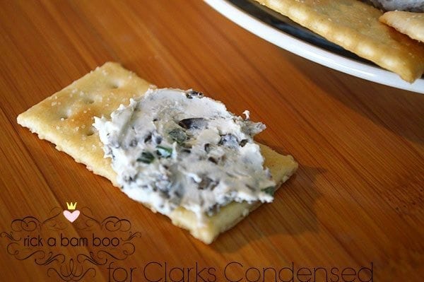 cracker with blue cheese