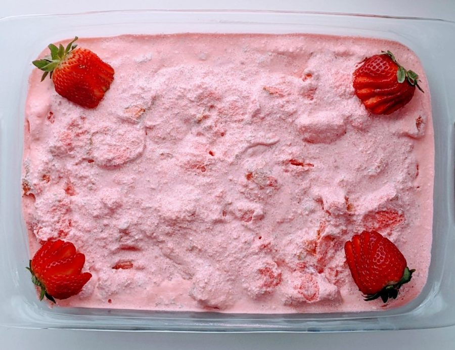 Strawberry Jello Angel Food Cake with Cool Whip Delight