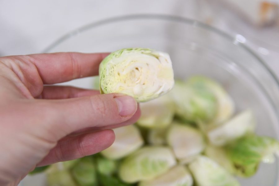 halved brussel sprouts