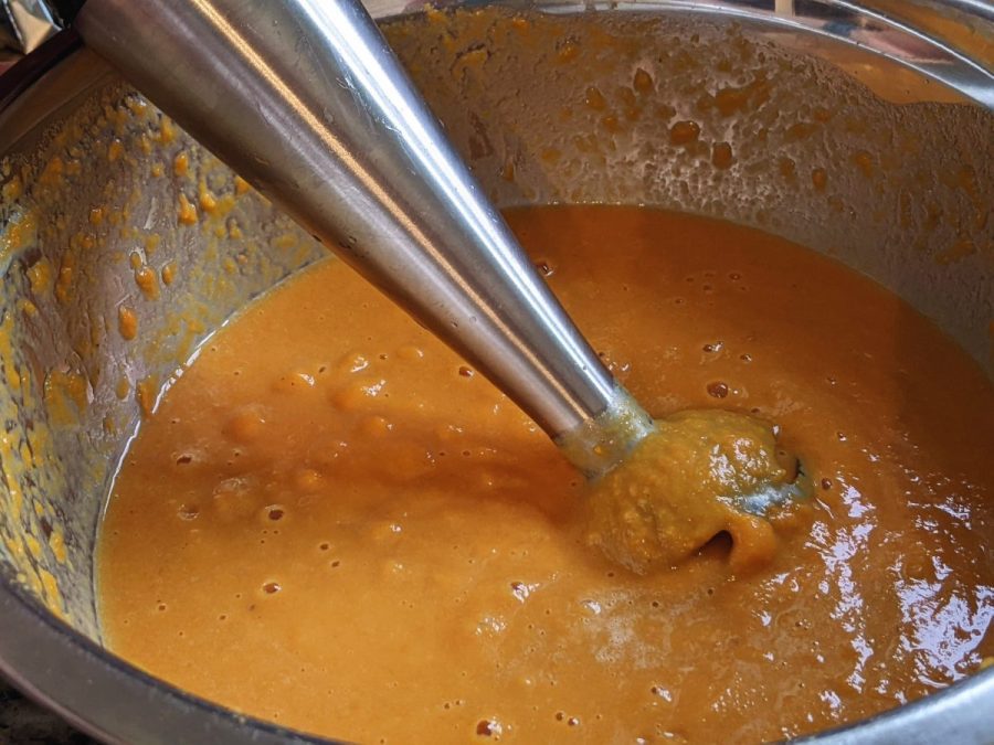 mixing sweet potaot