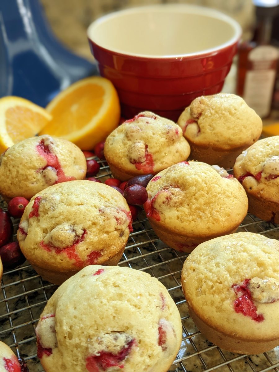 freshly baked cranberry muffins