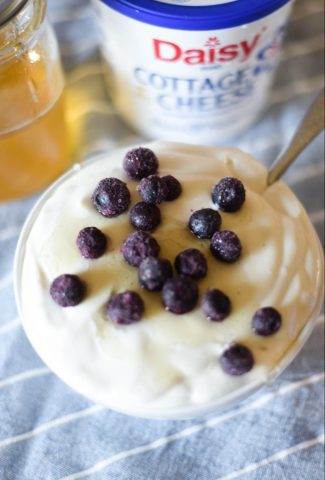 blended cottage cheese with berries