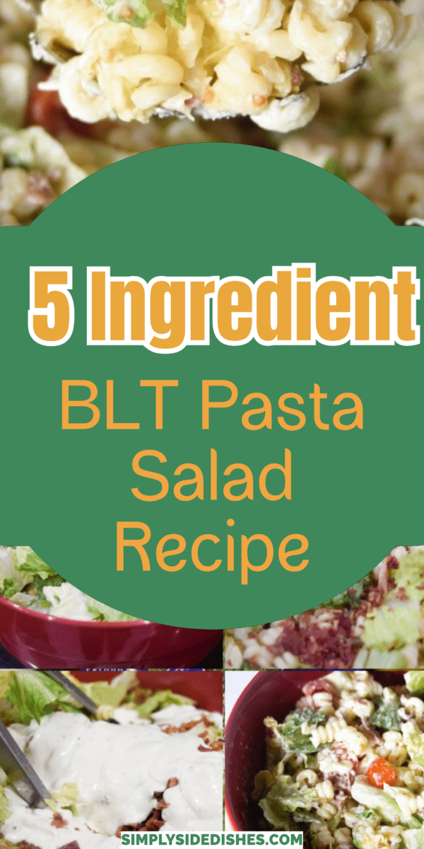BLT Pasta Salad is the perfect summer salad. The crispy bacon and creamy dressing is the perfect combination. You will love our easy recipe for BLT Salad with pasta! via @simplysidedishes89