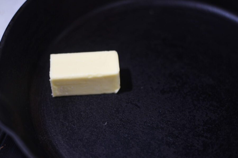 butter in a cast iron skillet