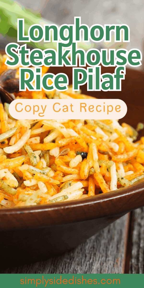 If you have wanted to make Longhorn Steakhouse Rice Pilaf in the comfort of your own home then you are in luck. This rice pilaf recipe is incredibly easy and delicious! And it takes less than 20 minutes to prepare! via @simplysidedishes89